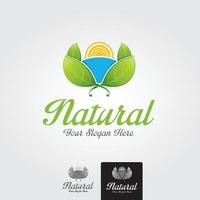 Minimal natural logo template - vector