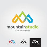 Minimal mountain logo template - vector