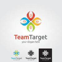 Minimal team target logo template - vector