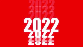 Happy New Year 2022. Modern text animation New year 2022 on red background. video