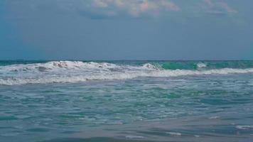 Sea expanse landscape, foamy waves at seashore video