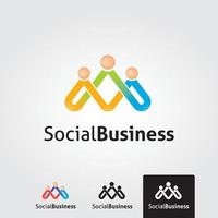 plantilla de logotipo de empresa social mínima - vector