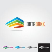 Minimal data bank logo template - vector