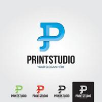 Minimal letter p logo template - vector