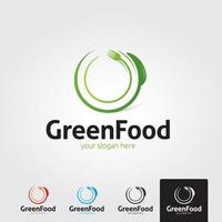 Minimal green food logo template - vector
