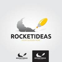 Minimal rocket logo template - vector