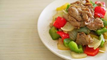 Stir Fried Pork with Black Pepper on plate video