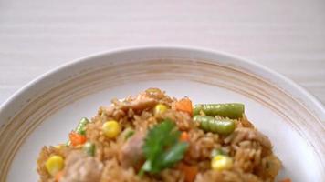 fried rice with pork and vegetable video