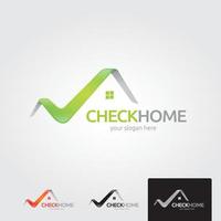 Minimal check home logo template vector
