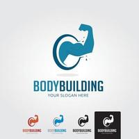 Minimal body building logo template - vector