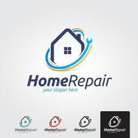 Minimal home repair logo template - vector