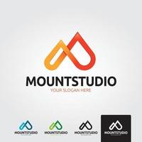 Minimal mountain logo template - vector
