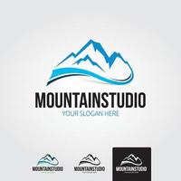 Minimal mountain logo template - vector