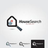 Minimal house search logo template - vector