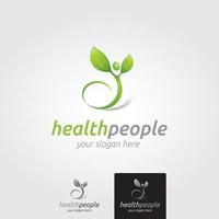 plantilla de logotipo de personas de salud mínima - vector