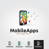 Minimal mobile app logo template - vector