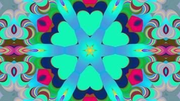 Abstract multicolored glowing background kaleidoscop video