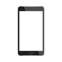 Black smartphone with a white screen. vector