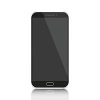 nuevo estilo moderno de teléfono inteligente móvil negro realista aislado sobre fondo blanco. vector