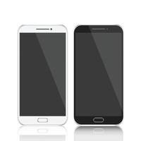 Smartphones. Smartphones black and white. Smartphone isolated. Vector illustration