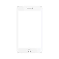 White smartphone with white screen. vector