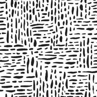 Hand drawn vector pattern with abstract brush strokes. Ink brush marks in black. Seamless texture background.