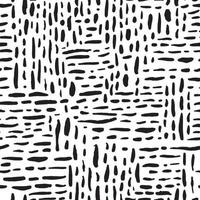 Hand drawn vector pattern with abstract brush strokes. Ink brush marks in black. Seamless texture background.