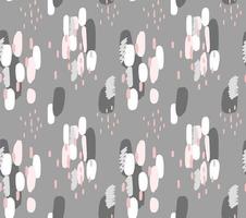 Abstract geometric seamless pattern with hand painted brush stroke shapes. Retro memphis style vector background. Fashion print design.
