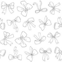 Bow seamless pattern. Vector background with hand drawn bows.