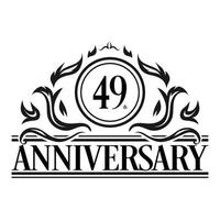 Luxury Anniversary Logo. Vintage vector illustration