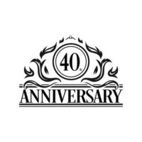 Luxury Anniversary Logo. Vintage vector illustration