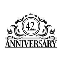 Luxury Anniversary Logo. Vintage vector illustration