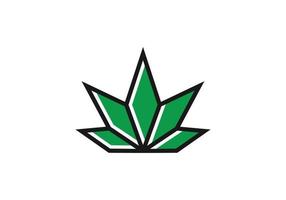 plantilla de inspiración de símbolo de icono de logotipo de idea de hojas de marihuana vector