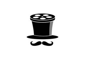 Mr. cinema with hat black Logo symbol Template Design vector