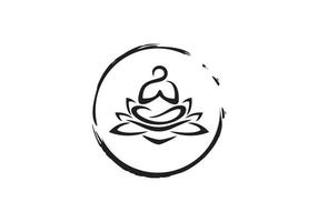 diseño de logotipo de inspiración para centro de yoga. icono de yoga vector