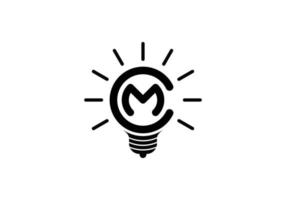 Smart idea bulb initial C M MC Logo, Bulb Creative logo. Unique and modern design vector