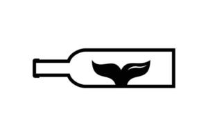 wine whale logo template design. symbol illustration. vector
