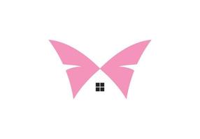 gráfico moderno del logotipo de la casa y la mariposa vector