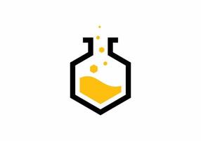 laboratorio abejas logotipo plantilla icono diseño concepto inspiración vector