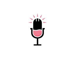 vino podcast logotipo icono símbolo diseños vector