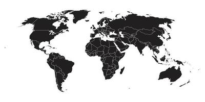 mapa del mundo sobre fondo blanco. plantilla de mapa mundial con continentes, américa del norte y del sur, europa y asia, áfrica y australia