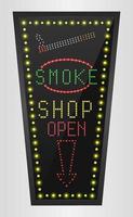 Shining retro light banner smoke shopping on a black background.vector vector