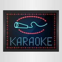 Shining retro light banner karaoke on glowing background.vector vector