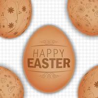 Easter brown eggs background vector