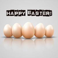 Easter of chicken eggs on white background vector