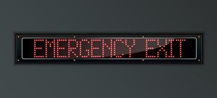 Emergency Exit LED digital Sign.vector vector