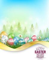 Easter eggs background with space for text.Vector vector