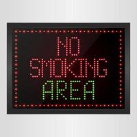 No Smoking Area Notice LED digital Sign vector