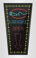 karaoke de banner de luz retro brillante sobre un fondo negro.vector vector