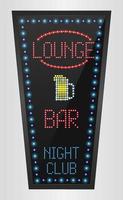 Retro sign with blue lights and the word lounge on bar.vector vector
